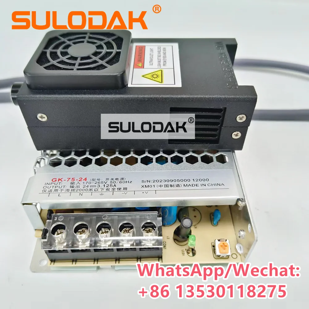 24V 3.1A Power Supply for 35*15 Fan Cooling UV LED Lamp For Nocai 6090 UV Flatbed Printer Epson XP600 TX800 DX5 DX7 Print 395nm