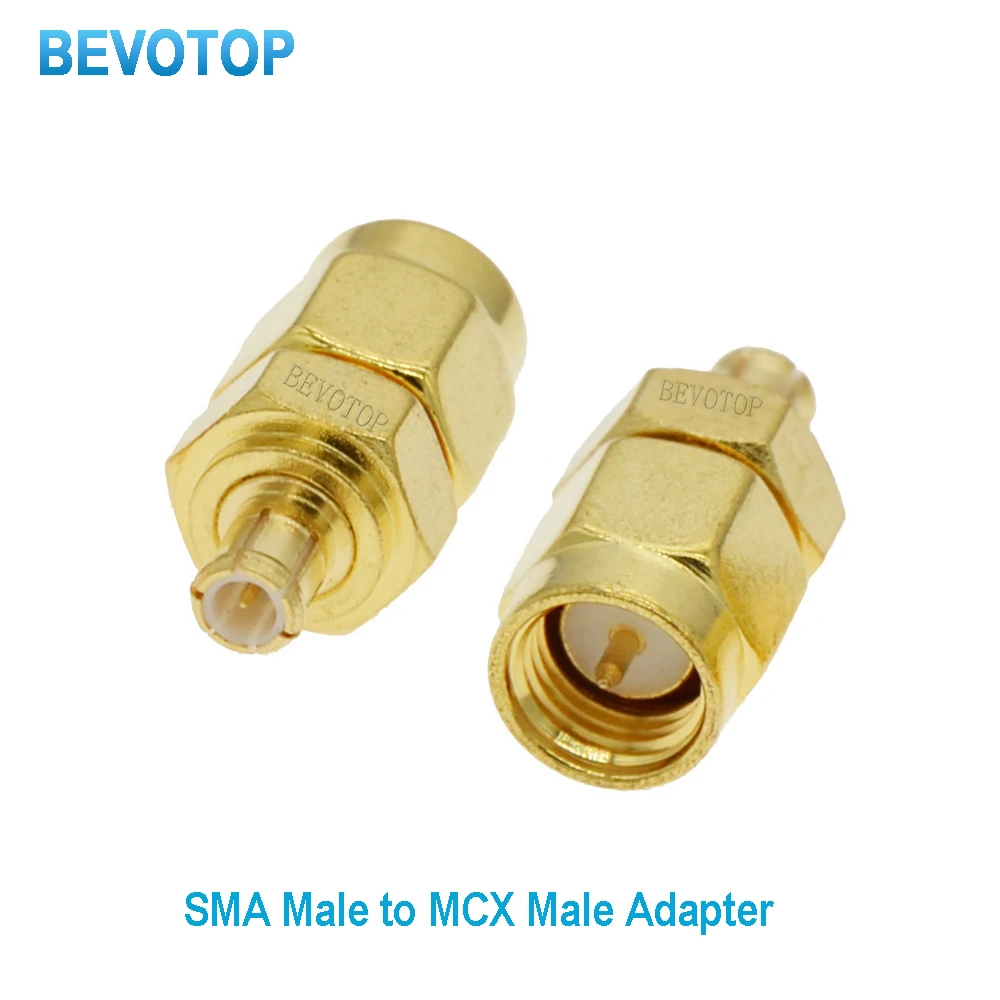 

100PCS/lot SMA Male Plug to MCX Male Plug Straight for WiFi Antenna Radio Antenna MCX to SMA RF Coaxial Adapter Wholesales