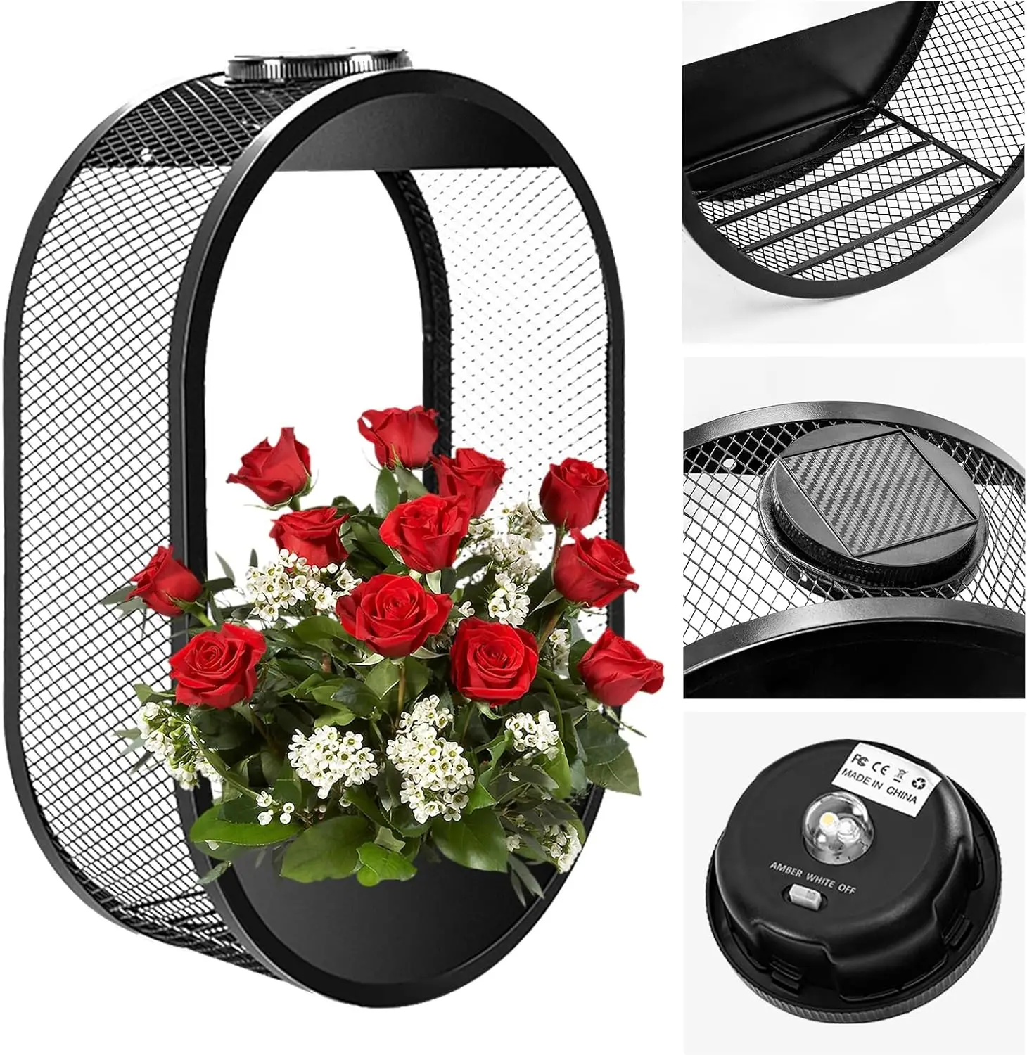 

[2025 Upgraded] Solar Wall Light Outdoor 2-Color Adjustable LED, Iron Frame IP65 Waterproof, Porch Garden Yard – Sensor Activate