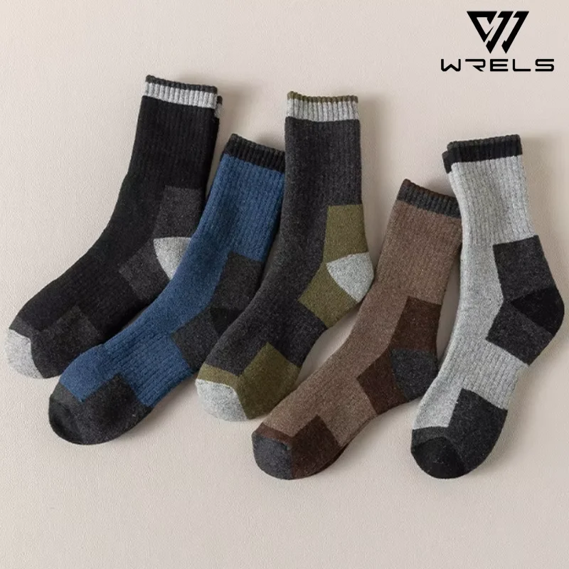 1/2/3Pairs Thickened Warm Socks Thermal Breathable Elastic Durable Cycling Socks Moisture Wicking Thick Running Hiking Socks