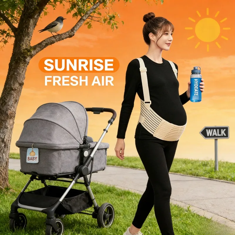 

Пояс для поддержки спины для беременных с плечевым ремнем для беременных, всесезонный пояс для живота для беременных средней длины