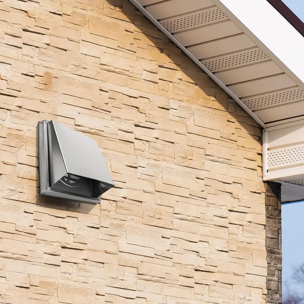 4 Inch Dryer Vent Cover Outdoor Walls, Stainless Steel External Extractor Wall Vent Cushioned Non-Return Flap-[A22I Store]