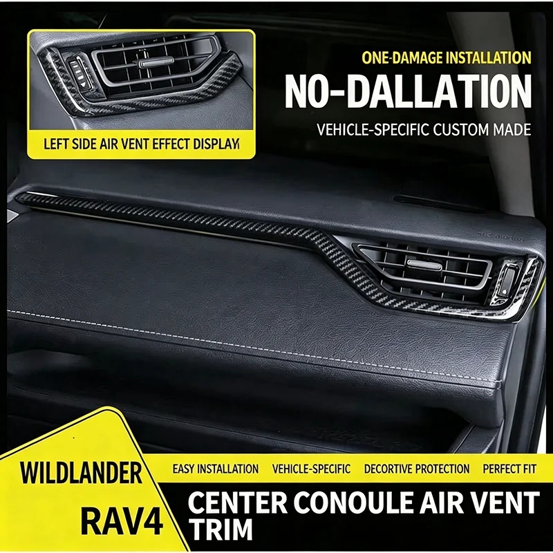 Dashboard Air Vent Trim Strip For Toyota RAV4 Wildlander 2019- 2024 2025 Left/Right Hand Drive Self-Adhesive Air Outlet Interior