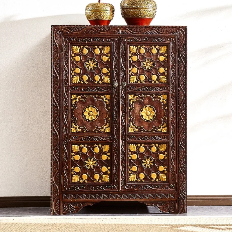 

Wood Carving Furniture Locker Living Room Wall Entrance Foyer Entrance Cabinet
