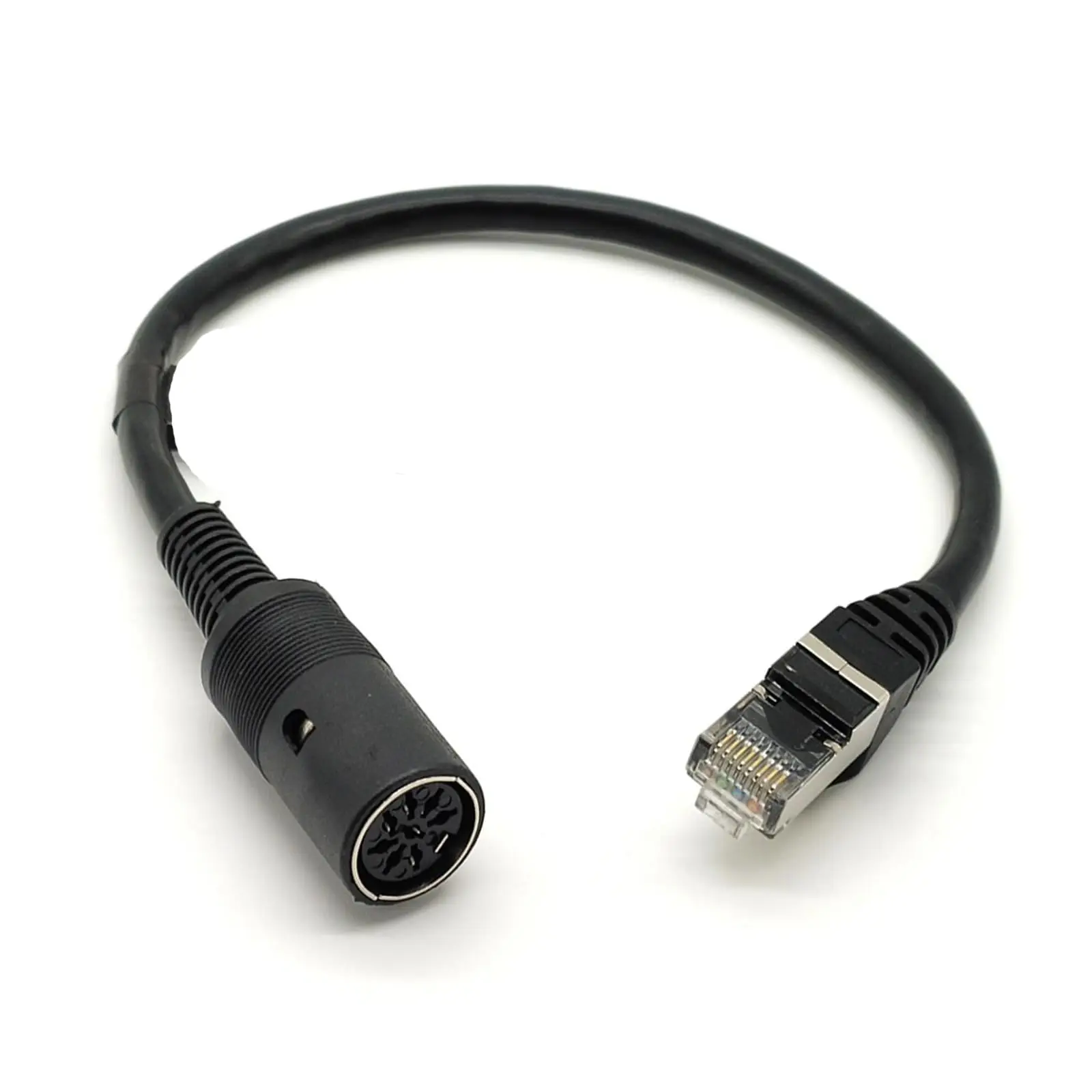 30CM CCTV Cable,RJ45 Plug to 8 Pin DIN Female Port Adapter Wire for Security Camera DVR System, Network Ethernet Extension Cord