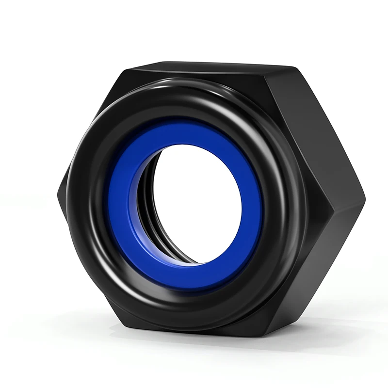 

Black Zinc Anti Loosening Nut Black Locking Nut Anti Detachment Hexagonal Nylon Self-locking Locking Nut M3/M4/M5/M6/M8/M16