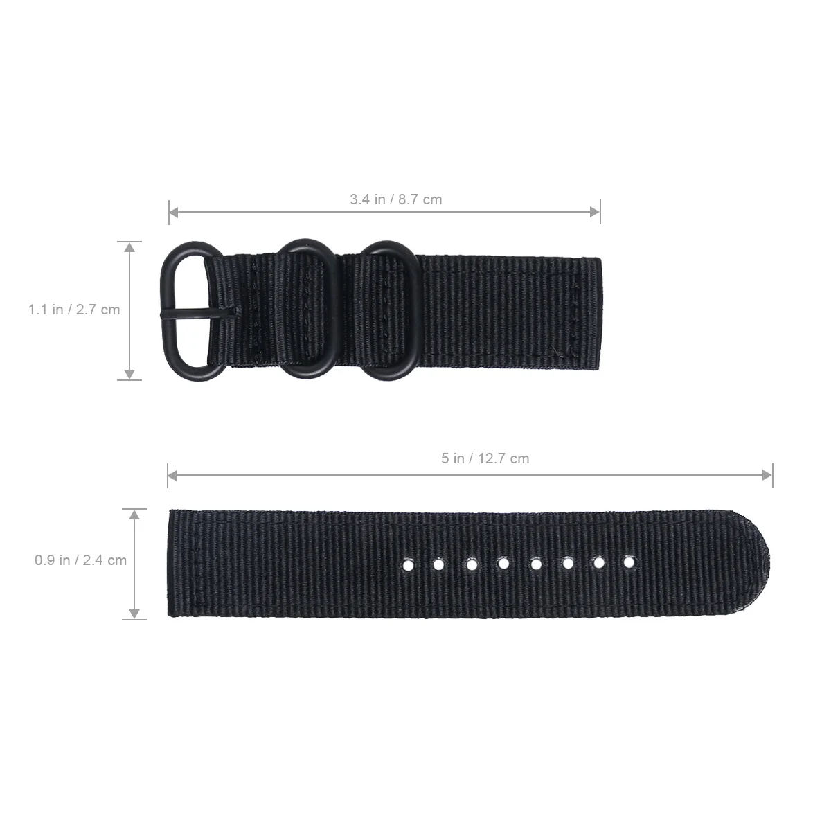 

24mm Watch Strap Nylon Durability Heavy Duty Mechanically Braided Replacement Band Breathable Comfortable Fitness Swimming