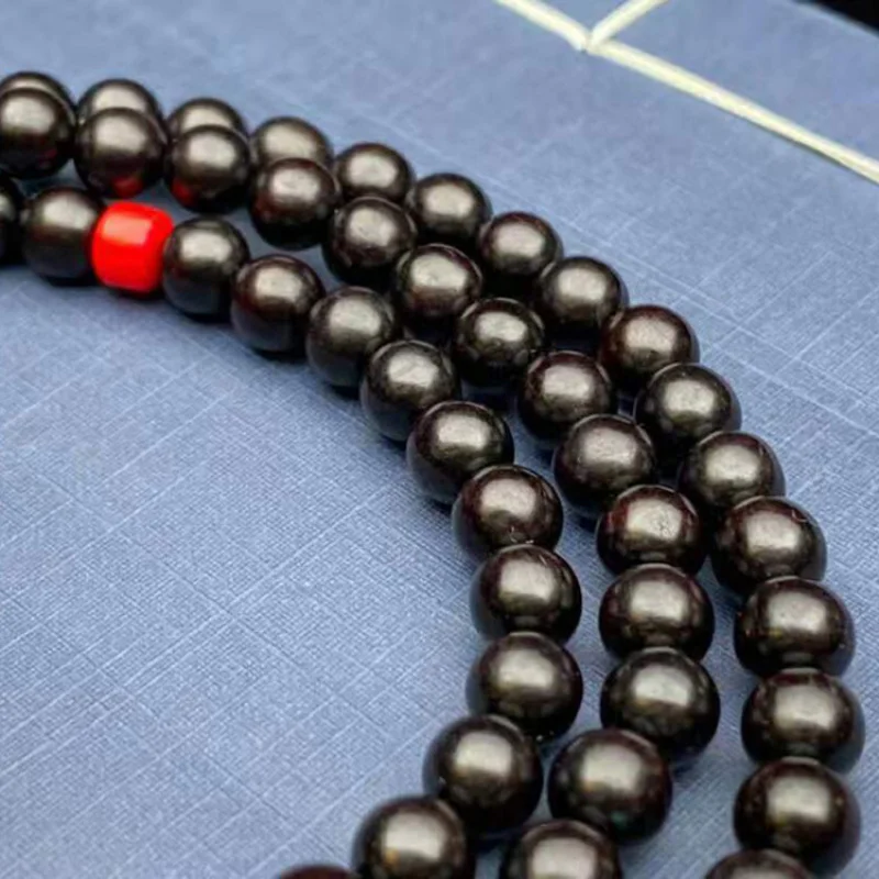 India Pterocarpus Santalinus Prayer Beads108Men's and Women's Old Materials Ebony Quality Match Mongolian Songwen Rosary Br