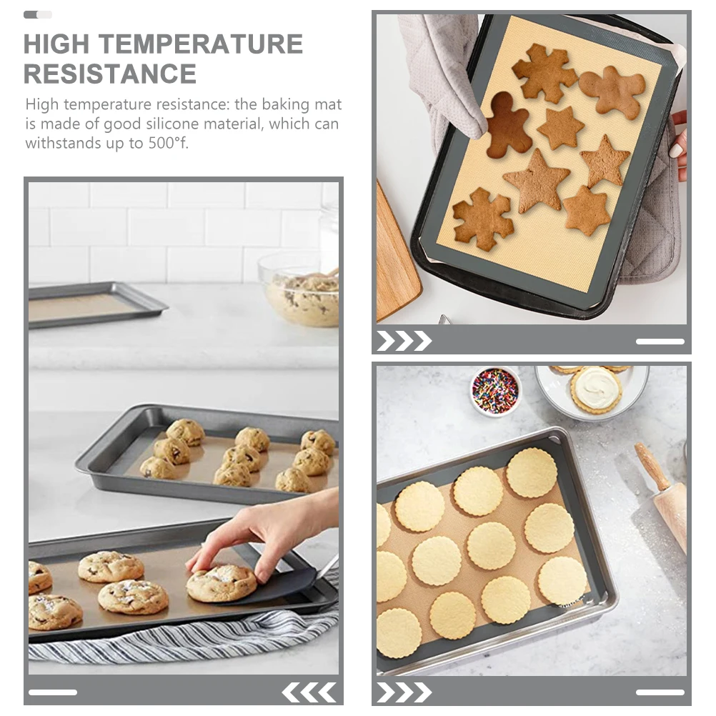 

3pcs Silicone Baking Mat Non-Stick Reusable High Heat Resistant Kitchen Oven Mat Food Safe For Cookies Macarons Bread Cake