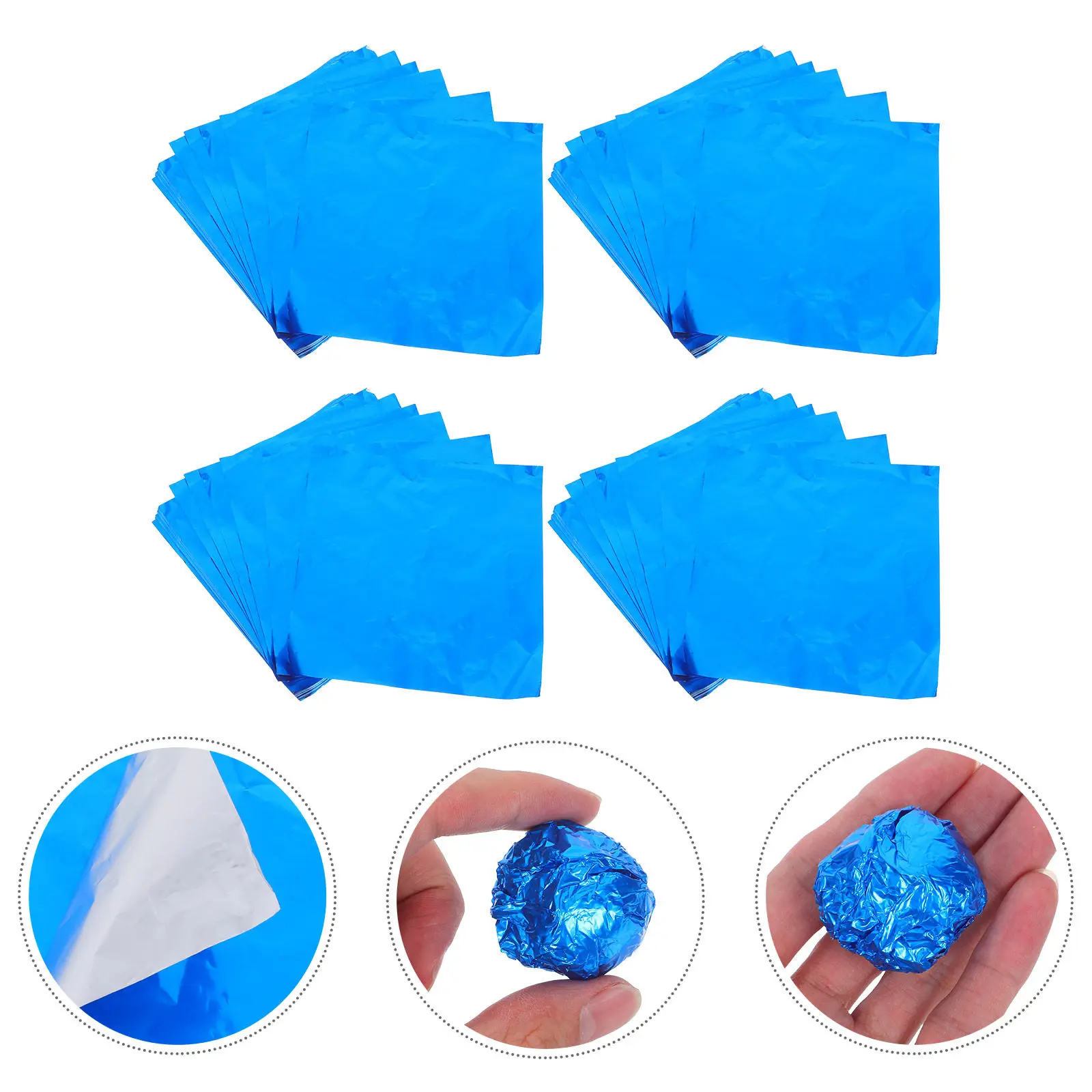 100Pcs Food Grade Aluminum Foil for Kitchen Use Wide Coverage Packing Foil for Fish Meat Dairy Products Candy Chocolate Wrap
