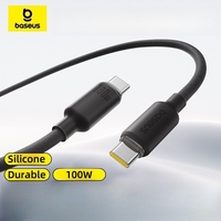 Baseus Foam Silicone USB Type C to USB C Cable 100W For iPhone 16 15 Fast Charging Type C Cable for Macbook Samsung Xiaomi