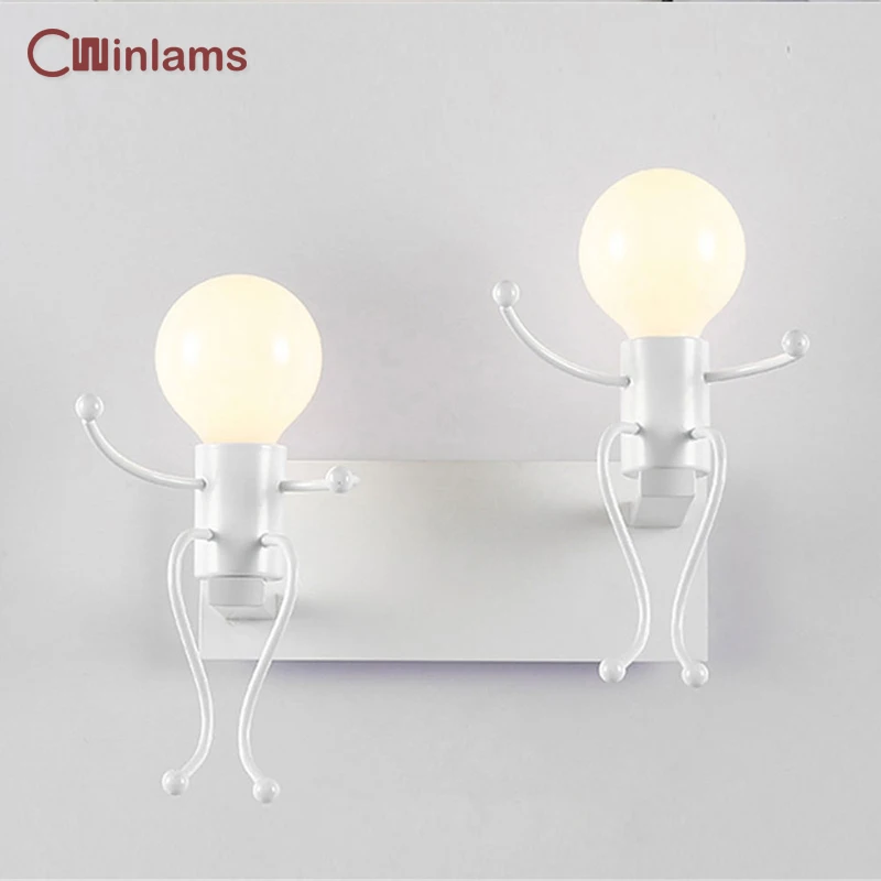 

Modern Minimalist Creative Wrought Iron Villain Lamp Led Aisle Decoration Living Room Bedroom Bedside Wall Lamp