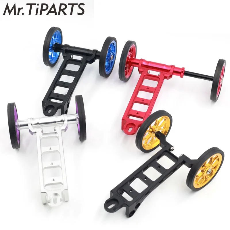 

For Birdy 80mm Easy To Walk Wheel Single Car Pushing Parking Rack Trailer Frame Bracket Kettle Rack Bicycle Parts