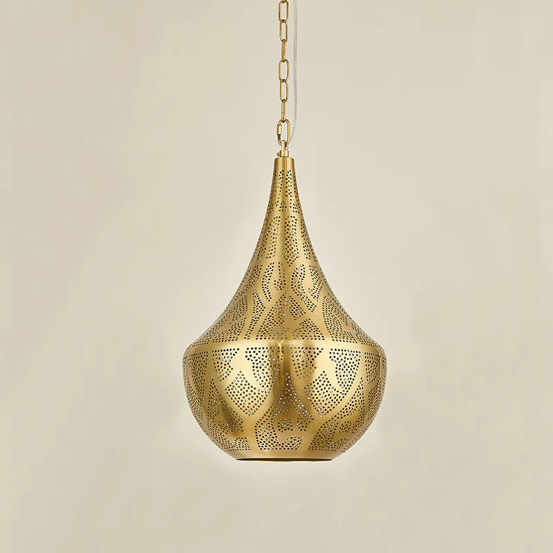 Hot Selling Luxury Home Decoration Gold Pendant Lamp Muslim Restaurant Iron Pendant Lamp