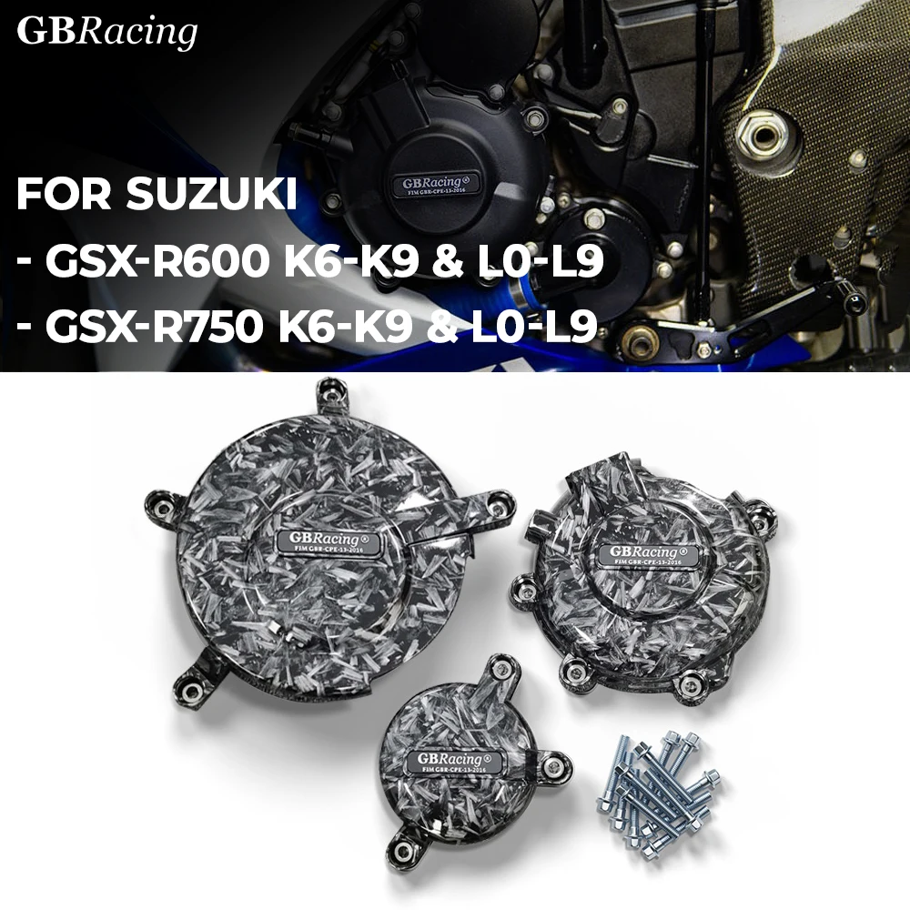 

protector de motor moto GBRacing Engine Protector Set for SUZUKI GSXR 600/750(K6-L9)Starter Cover+Clutch Cover+Alternator Cover