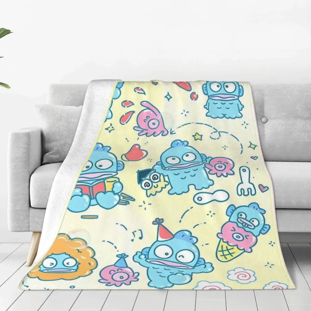 Hangyodon Sayuri Daily Food Blankets Fleece Autumn/Winter Cute Kawaii Portable Lightweight Throw Blanket Bedding Travel Quilt