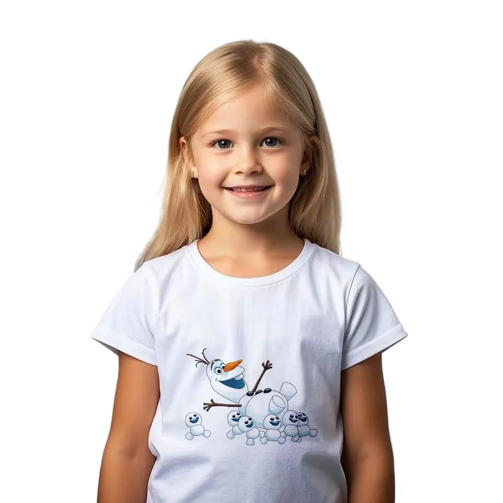 

Frozen Princess Girl Shirt Elsa Anna Customized Summer Short Sleeved Tshirt Girl Clothes Ropa De Niña T Shirt Girls Clothes