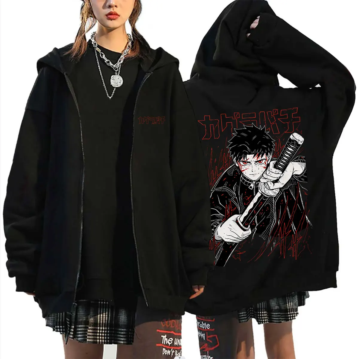 

Anime Kagurabachi Chihiro Rokuhira Merch Zipper Hoodie Men Women Manga Casual Zip Up Jacket Male Fleece Cotton Zip Up Sweatshirt