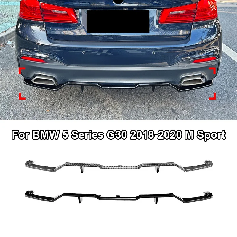 Car Lower Rear Lip Spoiler Splitter For BMW 5 Series G30 2018-2020 M Sport Rear Tail Blade Guard Protector Canard Deflector