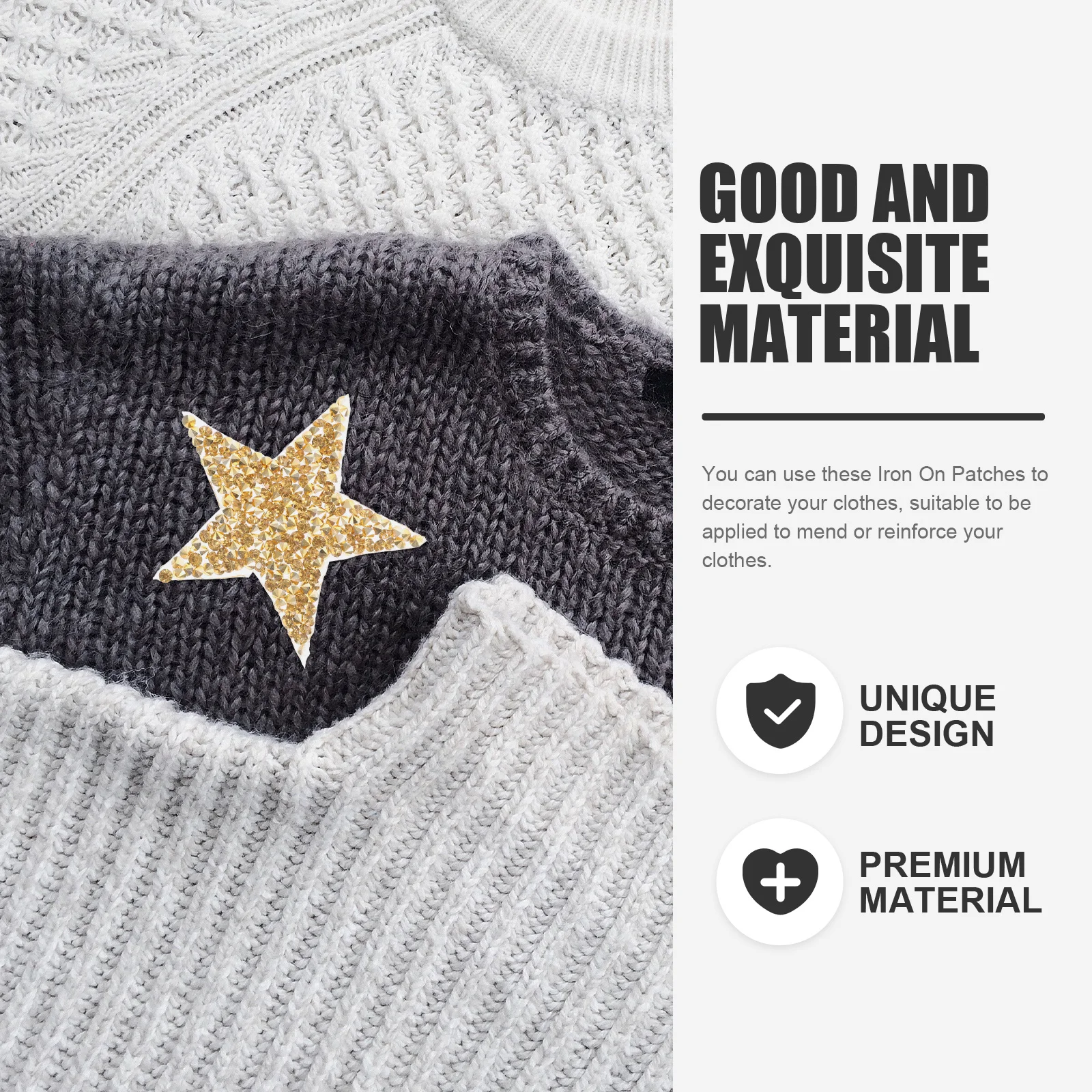 

30pcs Iron Star Glitter Repair For Clothing Glitter Patches Clothing Bags Hats Diy Decorative Accessories Polyester Patches