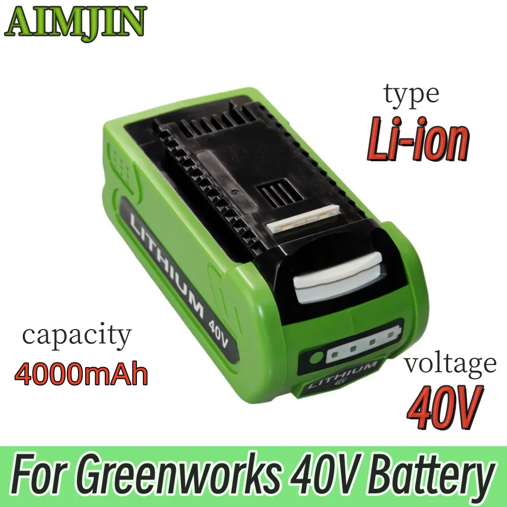 

40V 4000mAh Rechargeable Battery For Greenworks 40V cordless power tool 29252,22262, 25312, 25322, 20642, 22272, 27062, 21242