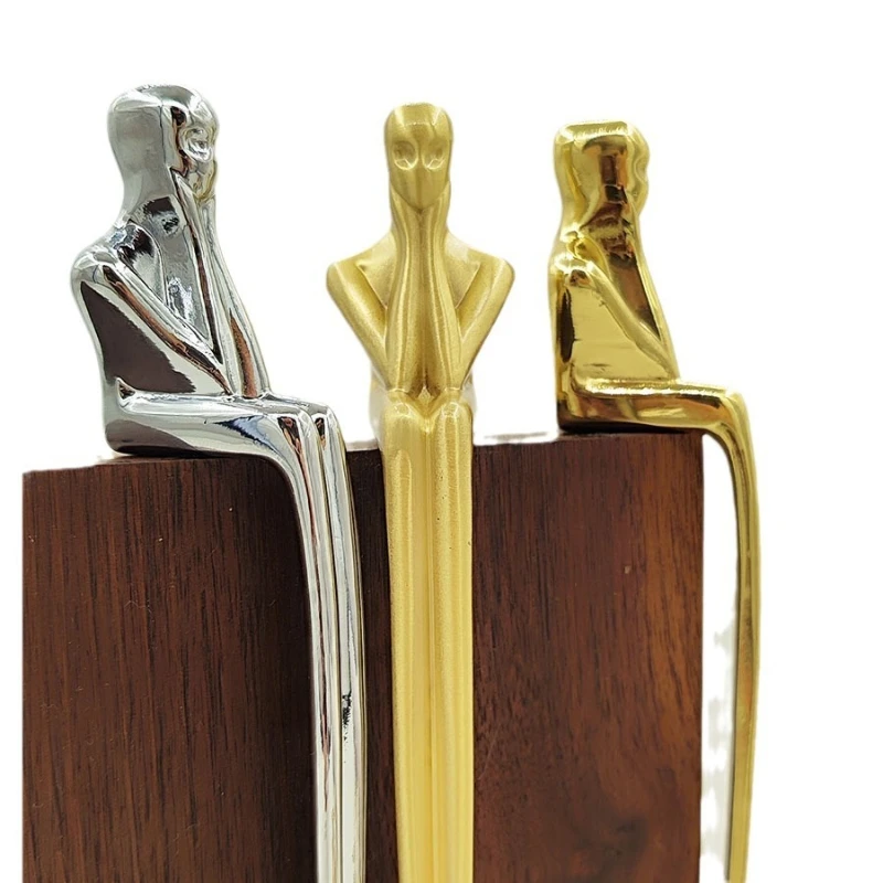 Creative Personality Man Solid Brass Handle Nordic Modern Simple Wardrobe Chrome Handle Kitchen Cabinet Drawer Gold handle