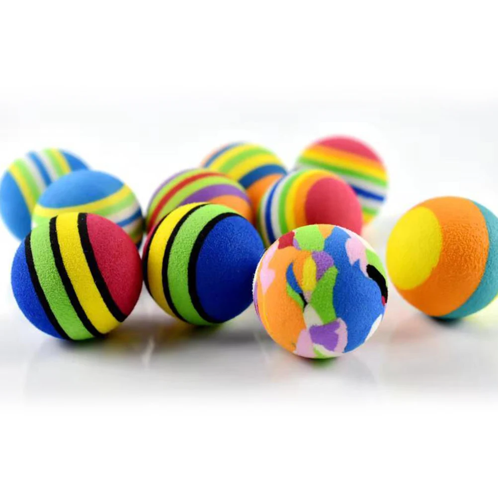 

10pc 42Mm Dog Chew For Small Medium Dogs Durable Eva Tennis Ball Teeth Cleaning Training Biting Sound Knot Pet