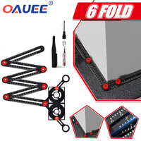 6 FOLD Aluminium Alloy Multi Angle Ruler MarkPen Set Measuring Ruler Perforated Template Tool For Locator Drill Guide Tile Hole