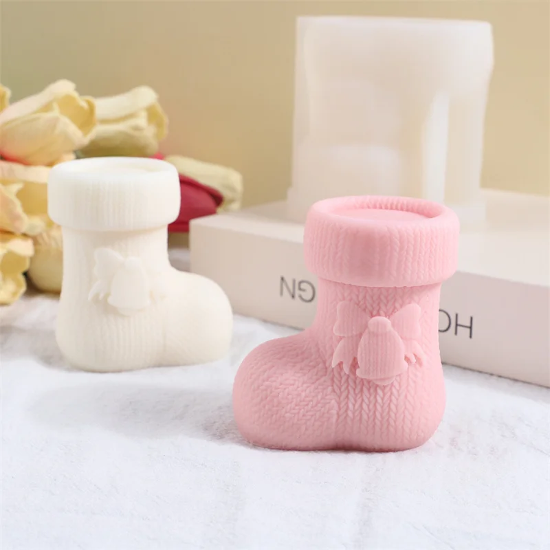 

Рождественский чулок в форме ароматерапевтической свечи, силиконовая форма, 3D штукатурка, гипсовые поделки, формы для украшения дома