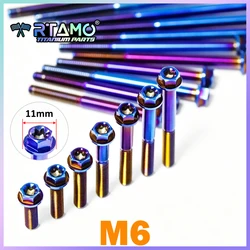 RTAMO 1Pc Titanium Alloy Bolt M6x10-120 Torx Head Flange Screws Motorcycle Engine Crankcase Caliper Replac Screws