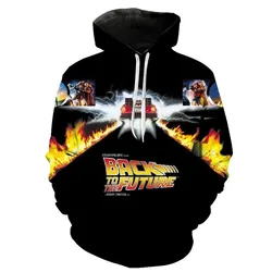 Sudaderas con capucha de película Back To The Future para hombres y mujeres, sudaderas con estampado 3d, sudadera con capucha de gran tamaño, jersey de moda para niños, abrigo