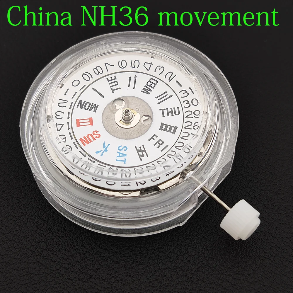 China NH36A Movement Can Replace The Japanese NH36 Movement Date 3 o'clock Dual Calendar High Accuracy Automatic Mechanical NH36
