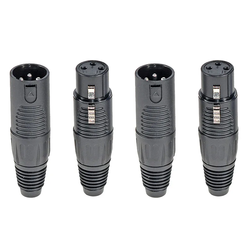 4PCS XLR 3-Pin Stecker/Buchse Mikrofon Audio Kabel Stecker - Pro Grade, Kanone-Stil Termination, High-Fidelity MIC Kabel Stecker