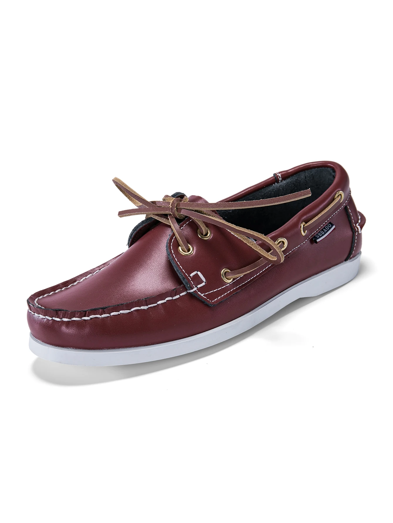 

Four Seasons Men Vintage Handmade Boat Shoes Color Block PU Upper Non Slip Rubber Flat Sole Sailing Fishing Casual Shoes