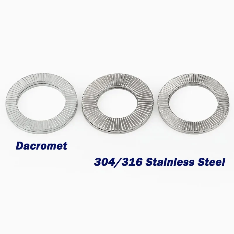 2/5/10/20Pcs Double Deck Self-Lock Washers Wedge Loose Proof Shock Proof Gasket 304/316/65Mn  Dacromet Stainless Steel M3 M4~M42