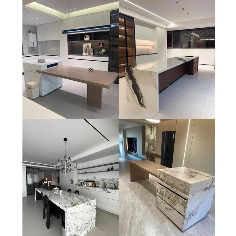 Retractable And Rotatable Island Slide Rail Dining Table Surface Extension Pull-Out Bar Mobile Silent Guide Rail