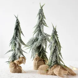 Mini snowfall Christmas tree home desktop pe flocking ornaments small cedar decoration Christmas decoration árvore natal