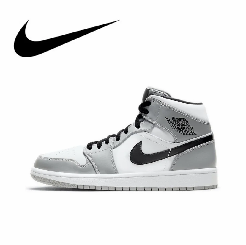 Nike x Air Jordan 1 Retro High OG Basketball Shoes For Men\'s Women\'s Classics Grey Smoke Outdoor Sports Sneakers