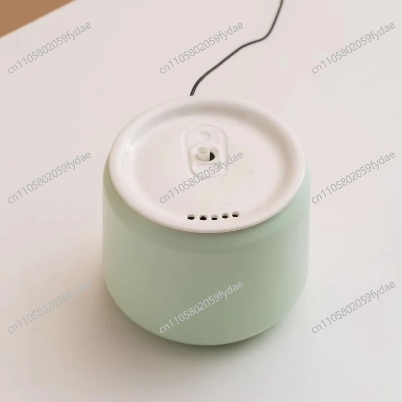 Pet Water Dispenser Cat Water Dispenser Ceramic Automatic Live Water Plug-in Anti-dry Burning Wired Intelligent Water Feeder