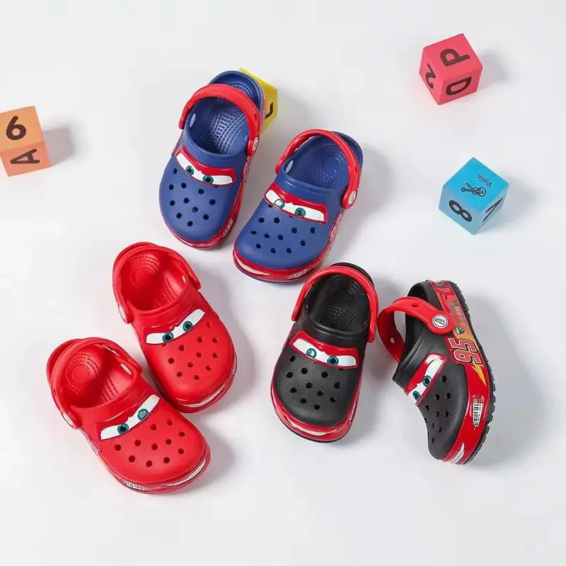 

Cartoon Disney Mcqueens Pixar Waterproof Red Summer Outdoor Leisure Non-slip Soft-soled Wrap Sandal Breathable Adult Beach Clogs