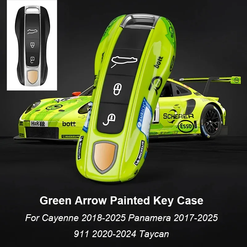 For Porsche Cayenne 9ya 9yb Panamera 971 911 Targe Taycan Macan 95b Cayman 718 Boxster 2014-2025 Car Key Case Racing Style Cover