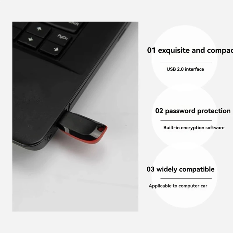 محركات أقراص فلاش USB صغيرة عالية السعة 2.0 محرك أقراص سلسلة مفاتيح مجاني باللون الأسود 8G عصا ذاكرة تخزين