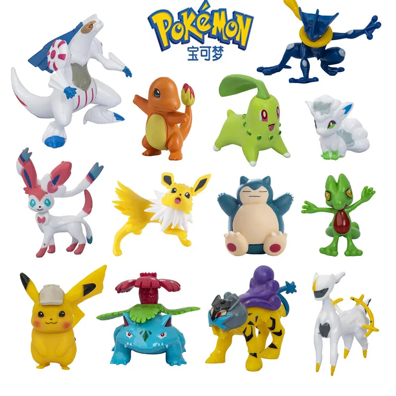 Figura de Anime de dibujos animados de Pokémon, Pikachu, Eevee, Gengar, Mewtwo, monstruo de bolsillo, modelo de figura, juguete de acción, regalo de cumpleaños para niños, compre a granel