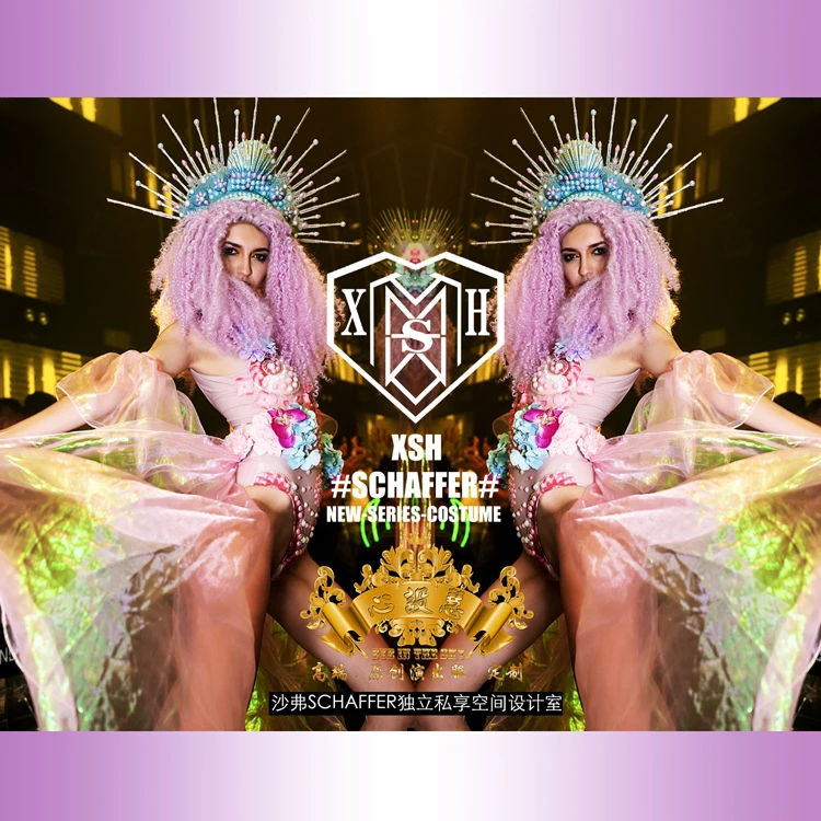 

Nightclub GOGO Women's Flower Fairy Goddess Piao Sha Performance Dress Dance Team Party Singer Performance Dress Halloween