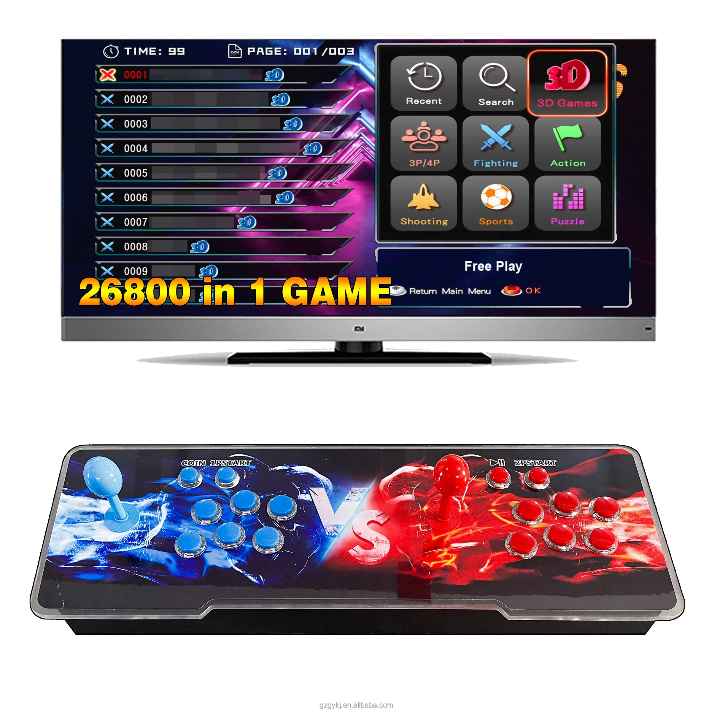 The Factory Sells 3D HD Video Game Double Rocker Home Children Retro Football Game Arcade Game Machine