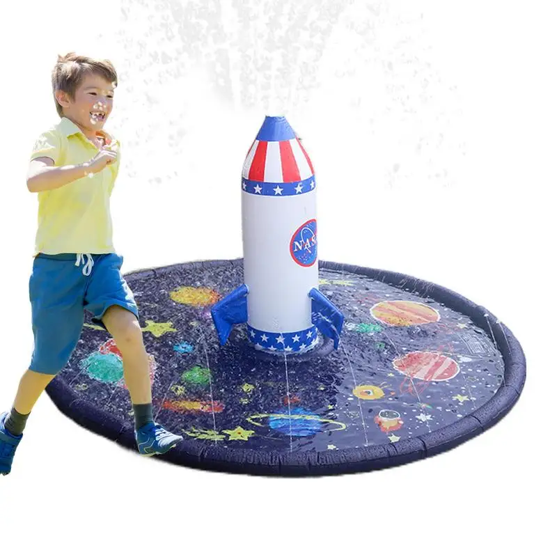 

Big Sprinkler for Kids and Dog Wading Pool for Learning Childrens Sprinkler Pool Rocket Water Toys Splash Sprinkler pad for Kids