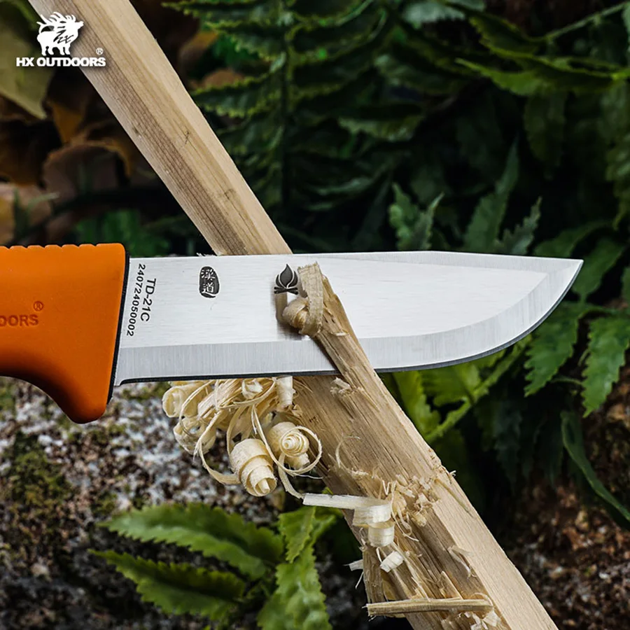 HX Outdoors cuchillo de supervivencia, cuchillo de caza, cuchillos de rescate tácticos para acampar, herramienta Edc, hoja 5CR15MOV, mango PP, envío