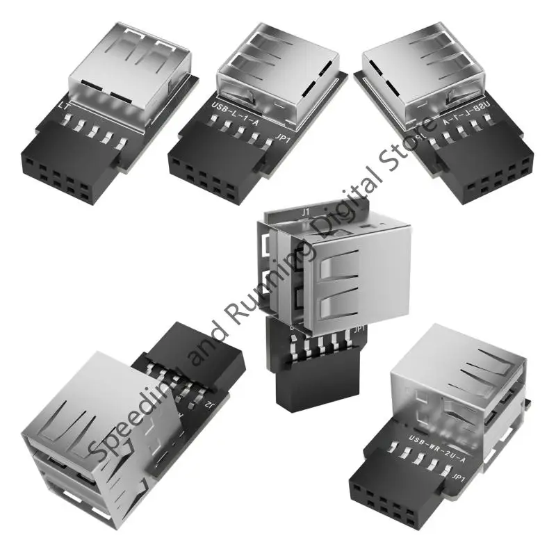 USB2.0 To Motherboards 9Pin Header Adapter Converts Internal 1/2 USB Female to 9pin Connector For Desktop Expansion