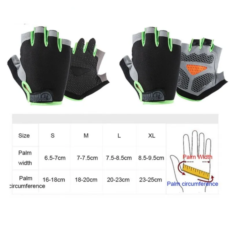 Anti Slip Shock Breathable Half Finger Gloves Breathable Cycling Gloves Fitness Gym Bodybuilding Crossfit Exercise Sports Gloves
