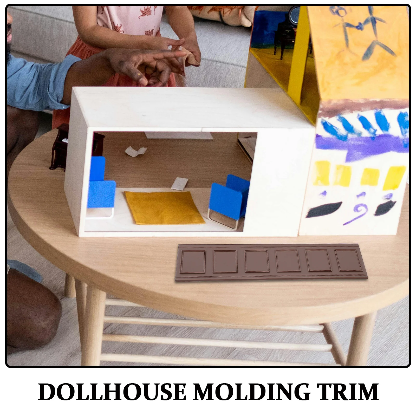 Moldura Autoadhesiva para Casa de Muñecas, Zócalo Autoadhesivo para Micropaisajes Modernos, Panel de Revestimiento de Pared, Ocultación de Juntas